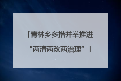 青林乡多措并举推进“两清两改两治理”