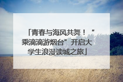 青春与海风共舞！“乘滴滴游烟台”开启大学生浪漫读城之旅