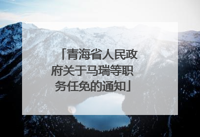 青海省人民政府关于马瑞等职务任免的通知