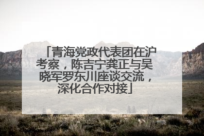 青海党政代表团在沪考察，陈吉宁龚正与吴晓军罗东川座谈交流，深化合作对接