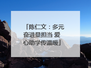 陈仁文：多元奋进显担当 爱心助学传温暖