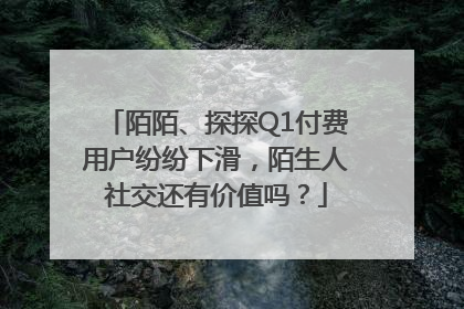 陌陌、探探Q1付费用户纷纷下滑，陌生人社交还有价值吗？