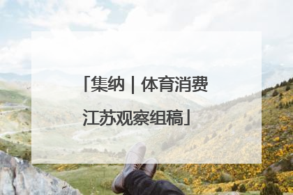 集纳｜体育消费江苏观察组稿