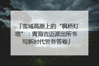 雪域高原上的“枫桥灯塔”：青海吉迈派出所书写新时代警务答卷