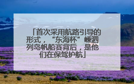 首次采用航路引导的形式，“东海杯”嵊泗列岛帆船赛背后，是他们在保驾护航