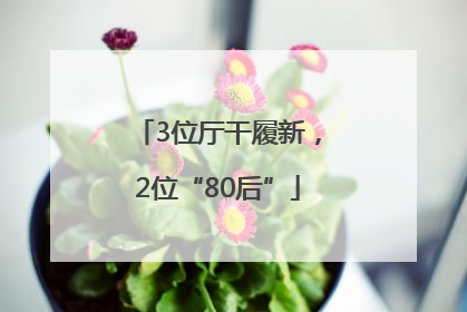 3位厅干履新，2位“80后”