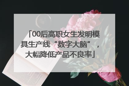 00后高职女生发明模具生产线“数字大脑”，大幅降低产品不良率