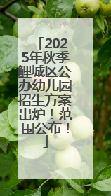2025年秋季鲤城区公办幼儿园招生方案出炉！范围公布！