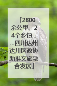 2800余公里、24个乡镇……四川达州达川区政协助推文旅融合发展