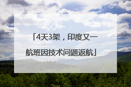 4天3架，印度又一航班因技术问题返航