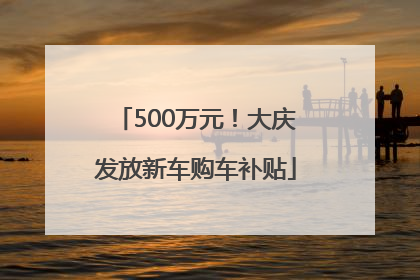 500万元！大庆发放新车购车补贴