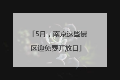 5月，南京这些景区迎免费开放日