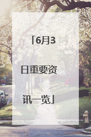 6月3日重要资讯一览