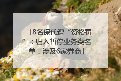 8名保代遭“资格罚”：归入暂停业务类名单，涉及6家券商
